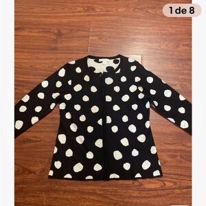 Coldwater Creek Sweater Black And White Full Zipper Size M